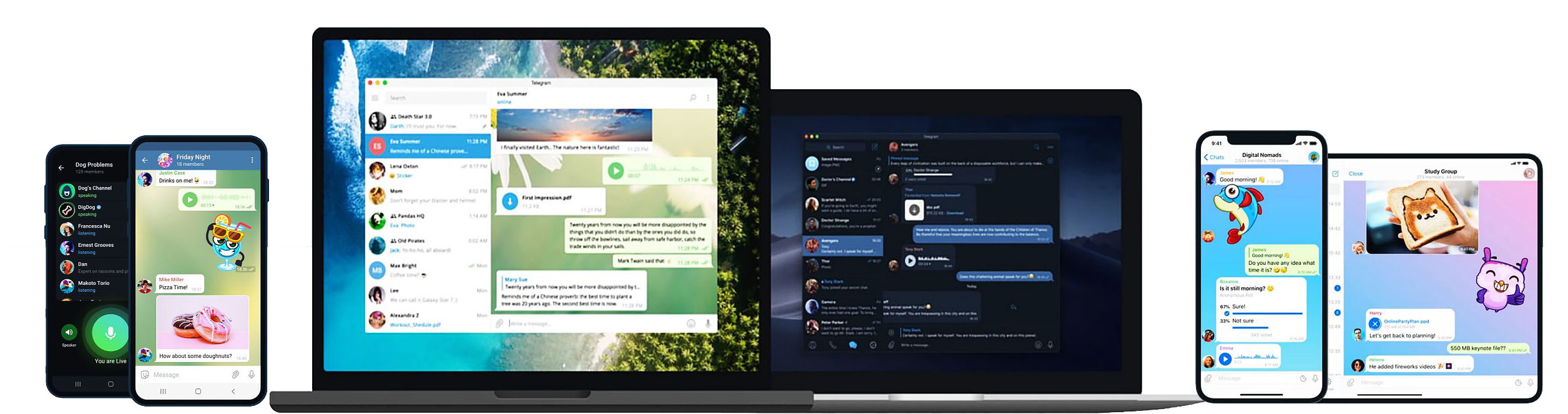 Telegram multi-device interface preview